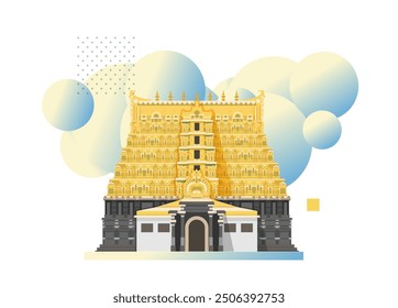 Sree Padmanabhaswamy Temple - Thiruvananthapuram - Stock Illustration as EPS 10 File