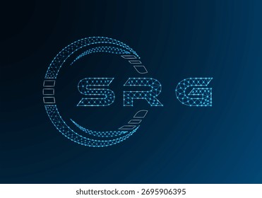Diseño de Vector de logotipo de letra de polietileno baja SRG. Diseño de logotipo de poliéster inferior SRG. Logotipo de poliéster bajo.