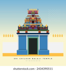 Sri Chilkur Balaji Temple - Chilkur Village, Telangana - Stock Illustration as EPS 10 File