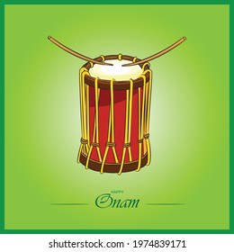 sri Guru Chenda Musical Drum vector color illustration