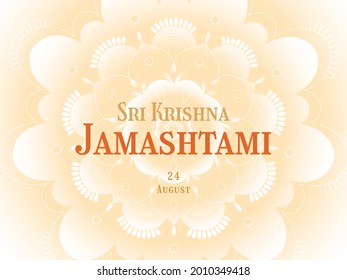 Sri Krishna Janmashtami horizontal banner template devoted to annual Indian festival. Gokulashtami rituals like fasting, singing, praying together, preparing food, night vigils and visiting temples.