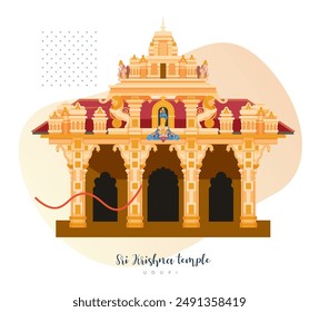 Sri Krishna Temple Udupi - Stock Illustration as EPS 10 File