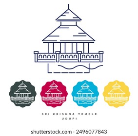 Sri Krishna Temple Udupi - Stockillustration als EPS 10 Datei