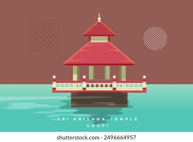 Sri Krishna Temple Udupi - Stock Illustration as EPS 10 File