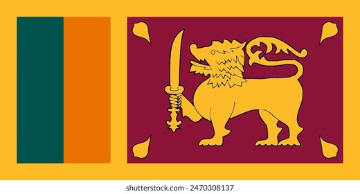 Sri Langka flag, flag vector
