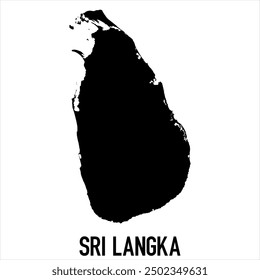Sri LangkaMap - schwarze Weltkarte Internationale Vektorvorlage mit Hoch detailliert einzeln auf weißem Hintergrund - Vektorgrafik