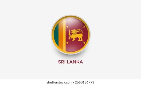 Ilustrador de Vector de bandera 3D de Sri Lanka