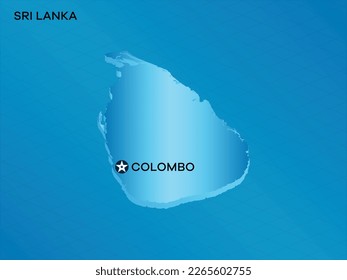 Mapa isométrico 3D de Sri Lanka con diseño de iluminación vectorial de marca colombo