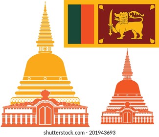 Sri Lanka. Abstract buildings on white background