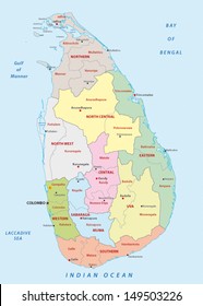 Sri Lanka Administrative divisions map