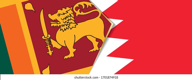 Sri Lanka and Bahrain flags, two vector flags symbol of relationship or confrontation.