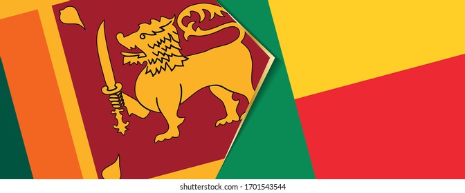 Sri Lanka y Benín banderas, dos vectores símbolo de relación o enfrentamiento.