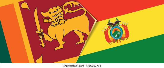 Sri Lanka and Bolivia flags, two vector flags symbol of relationship or confrontation.
