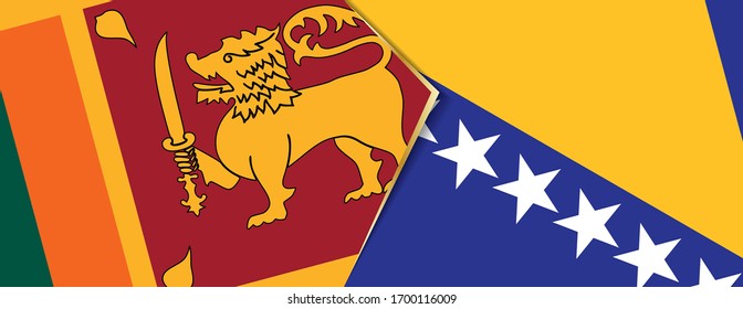 Sri Lanka and Bosnia and Herzegovina flags, two vector flags symbol of relationship or confrontation.