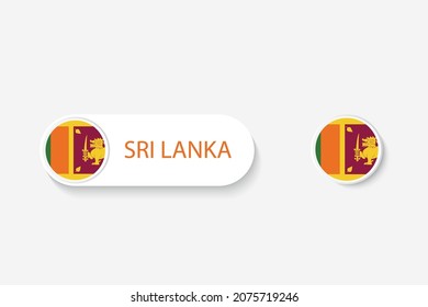 Sri Lanka Button Fahne in Illustration von oval geformt mit Wort von Sri Lanka. Und Tastenflagge Sri Lanka. 