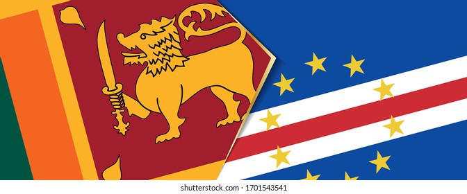 Banderas de Sri Lanka y Cabo Verde, dos banderas vectoriales símbolo de relación o enfrentamiento.