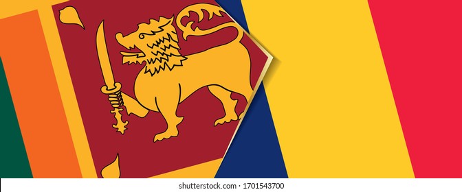 Die Flaggen Sri Lankas und des Tschad, zwei Vektorillustrationen Flaggen, sind Symbol für Beziehung oder Konfrontation.