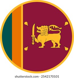 Sri Lanka Bandeira Círculo, Bandeira Círculo do Sri Lanka, Imagens Vetoriais