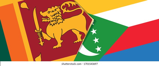 Sri Lanka and Comoros flags, two vector flags symbol of relationship or confrontation.