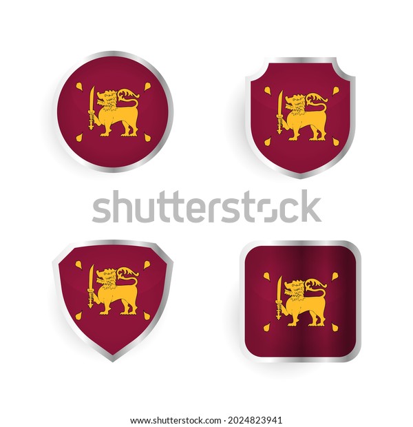 Sri Lanka Country Badge Label Collection Stock Vector (Royalty Free ...