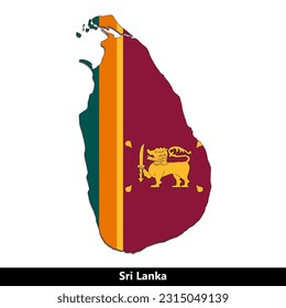 Sri Lanka Country - Flag Map