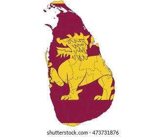 sri Lanka country flag on white background.