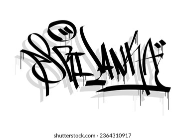 SRI LANKA country graffiti tag style