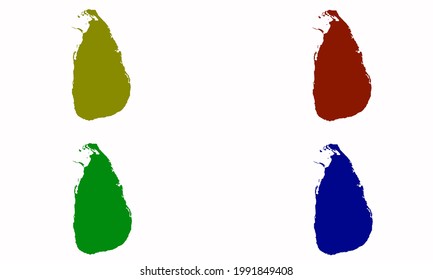 Sri Lanka country map silhouette in south asia