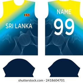 Sri Lanka Cricket Jersey. Sri Lanka National Cricket Team Jersey. Sublimation Sport Jersey. EPS10