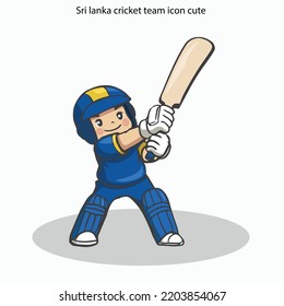 Sri Lanka Cricket Team Icon Cute Dynamic Cartoon Sketch