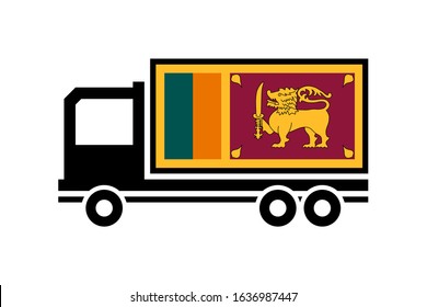 sri lanka delivery truck on a white background