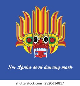 Sri Lanka devil dancing mask- The Daha Ata Sanniya masks are essential accessories of ancient dance ritual in Sri Lanka,