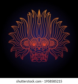 Sri Lanka Devil Face Vector Drawing: เวกเตอร์สต็อก (ปลอดค่าลิขสิทธิ์