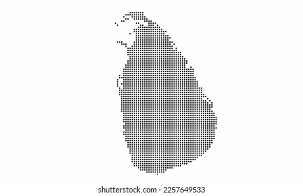 Sri Lanka dotted map with grunge texture in dot style. Abstract vector illustration of a country map with halftone effect for infographic. 