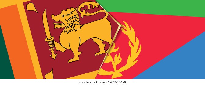 Sri Lanka and Eritrea flags, two vector flags symbol of relationship or confrontation.