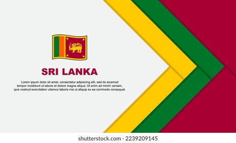 Plantilla de diseño de fondo de resumen de bandera de Sri Lanka. Ilustración del vector de caricaturas del Día de la Independencia de Sri Lanka. Plantilla de Sri Lanka