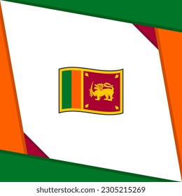 Plantilla de diseño de fondo de resumen de bandera de Sri Lanka. Banner en medios sociales del Día de la Independencia de Sri Lanka. Caricatura de Sri Lanka