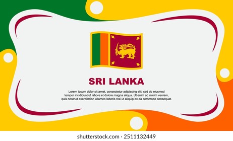 Sri Lanka Bandeira Resumo Plano de Fundo Modelo de Design. Ilustração vetorial do papel de parede do banner do dia da independência do Sri Lanka. Dia da Independência do Sri Lanka