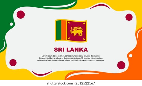 Sri Lanka Bandeira Resumo Plano de Fundo Modelo de Design. Ilustração vetorial do papel de parede do banner do dia da independência do Sri Lanka. Cartum do Sri Lanka
