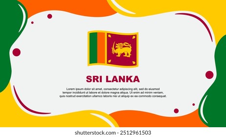 Plantilla de diseño plano de fondo Abstractas de la bandera de Sri Lanka. Anuncio Ilustración vectorial de Fondo de pantalla del Día de la Independencia de Sri Lanka. Anuncio de Sri Lanka