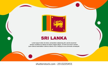 Sri Lanka Flag Abstract Background Flat Design Template. Sri Lanka Independence Day Banner Wallpaper Vector Illustration. Sri Lanka Background