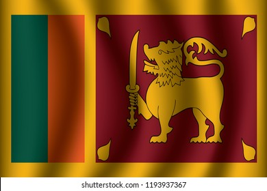 Sri Lanka flag background with cloth texture. Sri Lanka Flag vector illustration eps10.