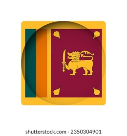 Sri Lanka flag - behind the cut circle paper hole with inner shadow.