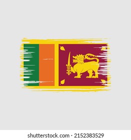 Sri Lanka Flag Brush. National Flag