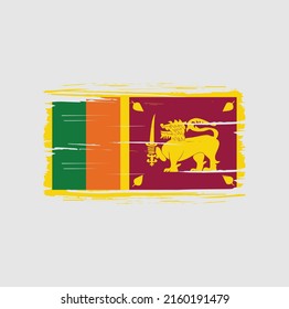 Sri Lanka Flag Brush. National Flag