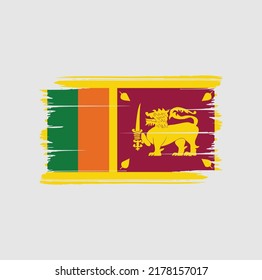 Sri Lanka Flag Brush. National Flag