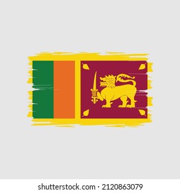 Bandera de Sri Lanka con fondo de pincel