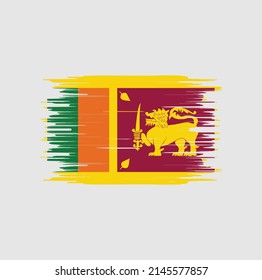 Sri Lanka Flag Brush Strokes. National Flag