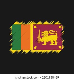 Sri Lanka Flag Brush Vector. National Flag