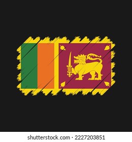 Sri Lanka Flag Brush Vector Illustration